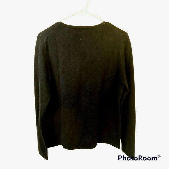 Black Cashmere Women's Sweater Size L PURSUITS LTD - Picture 4 of 4